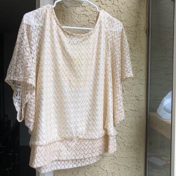 Dress Barn Tops Dress Barn Size Xl Dolman Glittery Gold Top Poshmark